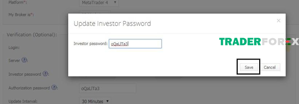 Bấm Save để hoàn tất việc xác thực nhập mật khẩu