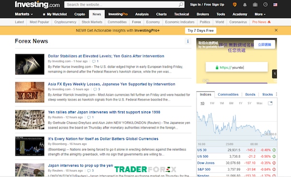 Investing.com được xem là trang tin tức về tài chính uy tín nhất