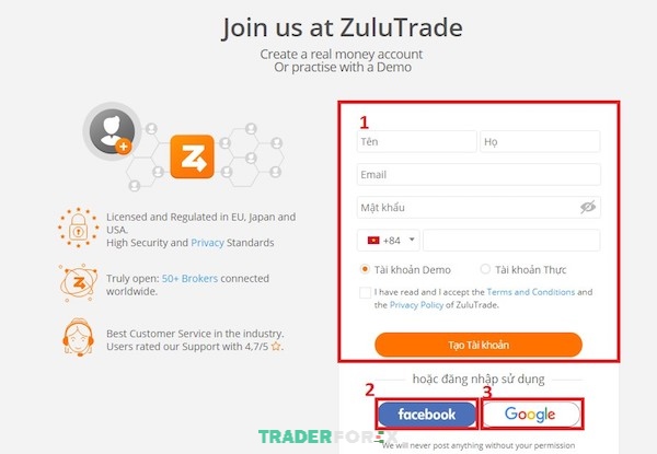Tạo tài khoản Zulutrade dễ dàng với các hướng dẫn sau